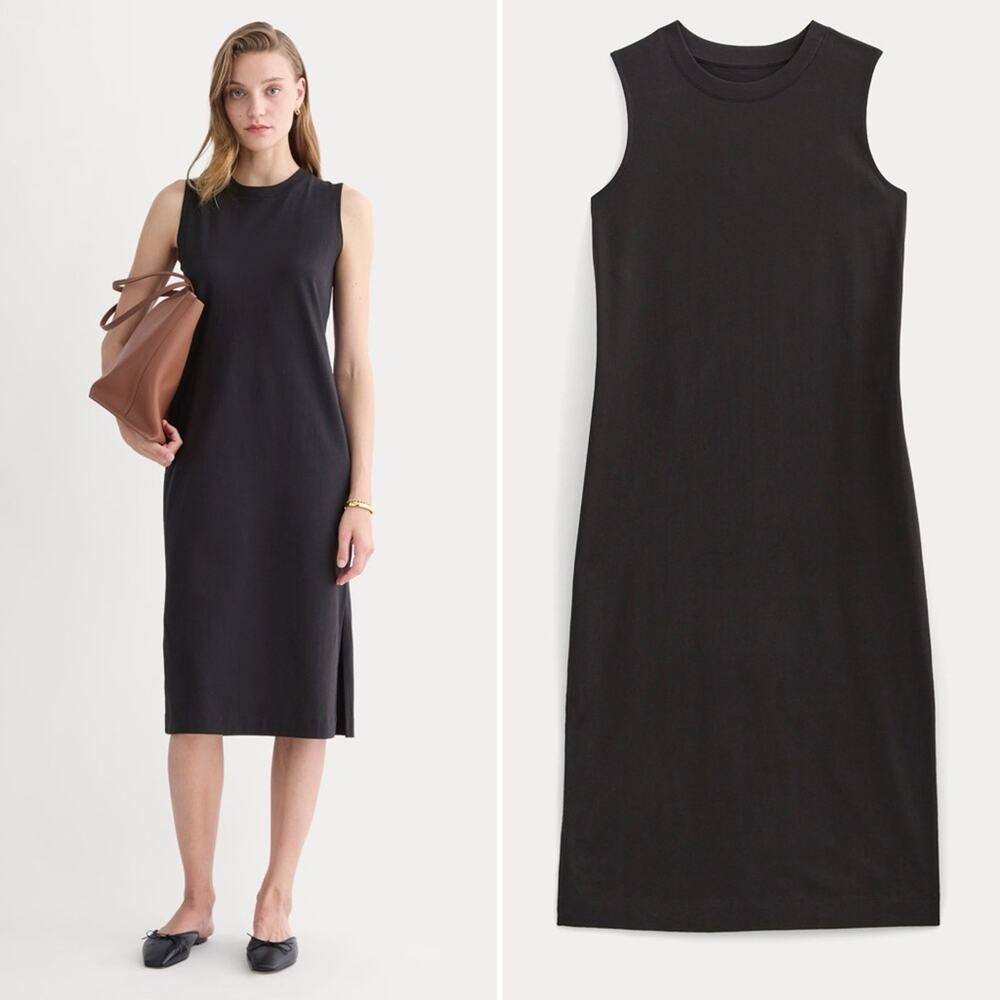 Everlane Black Sleeveless Midi Tank Dress - Picture 10 of 10